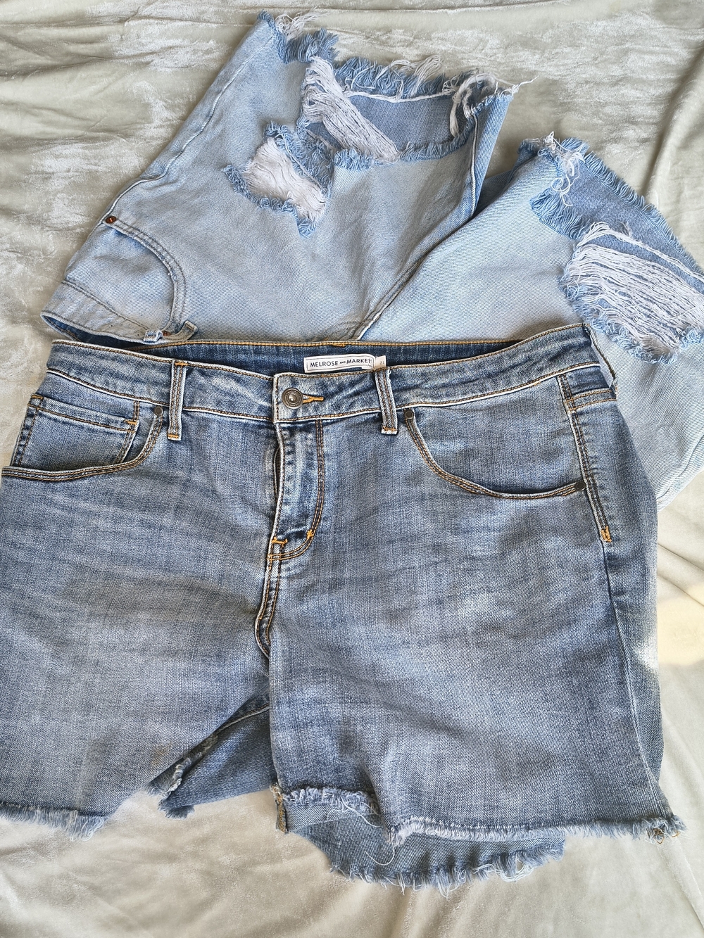 2 Pair Midrise Denim Shorts Jeans